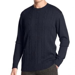 Oscar de la renta size XL 100% cotton navy blue men's sweater